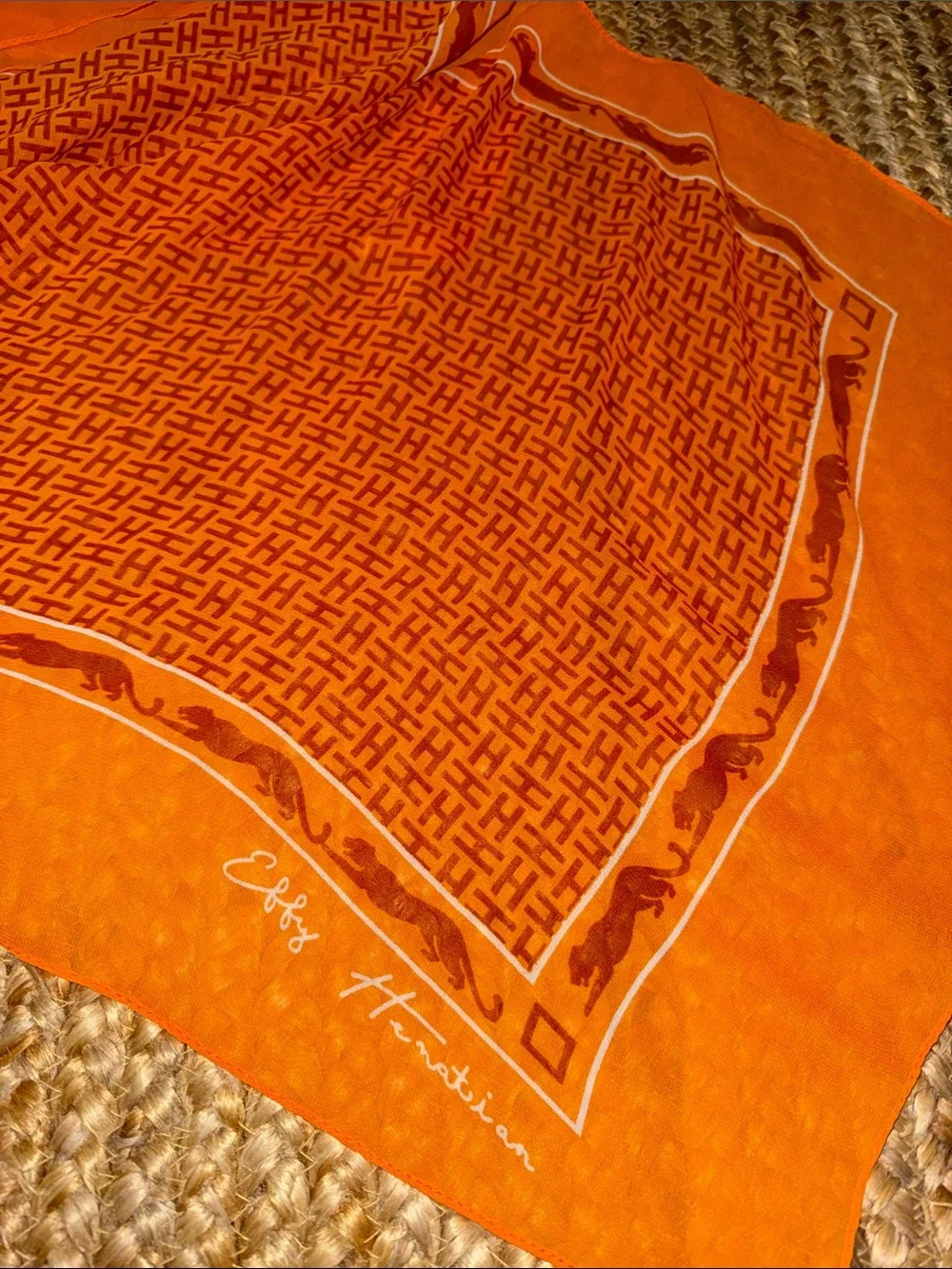 Eddy Hematian “H” print scarf
